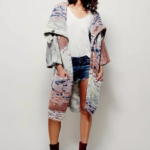 Free People Dreamy Fields Cardigan in Silver Cloud - Picture 2 of 6